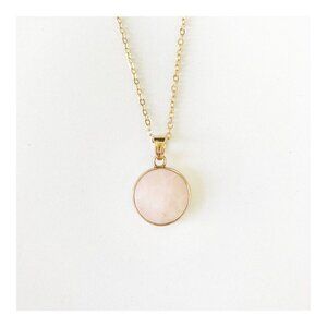 Sanctuary Project Rose Quartz Round Pendant Necklace Gold • NWT